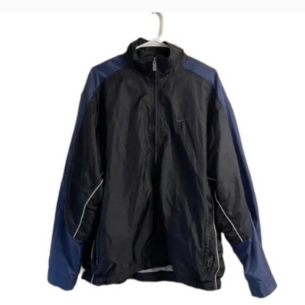NIKE VINTAGE  MEN'S WINDBREAKER JACKET BLACK AND BLUE SIZE XXL